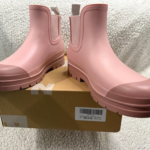 Planone Short Rain Boots - Matte Pink& Mauve Waterproof Chelsea Boots 8.5/40 - Picture 2 of 6